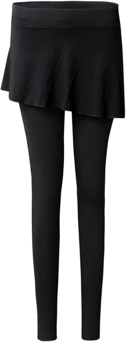 2 in 1 Womens Leggings with Skirt High Waisted Tennis Athletic Flowy Skirted Legging Active Sport Golf Tennis Skirt