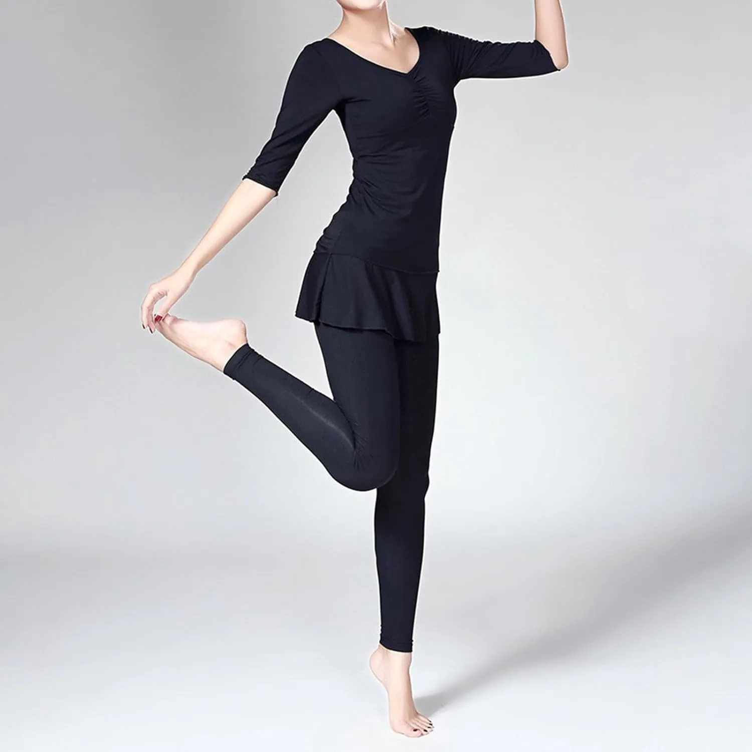 2 in 1 Womens Leggings with Skirt High Waisted Tennis Athletic Flowy Skirted Legging Active Sport Golf Tennis Skirt