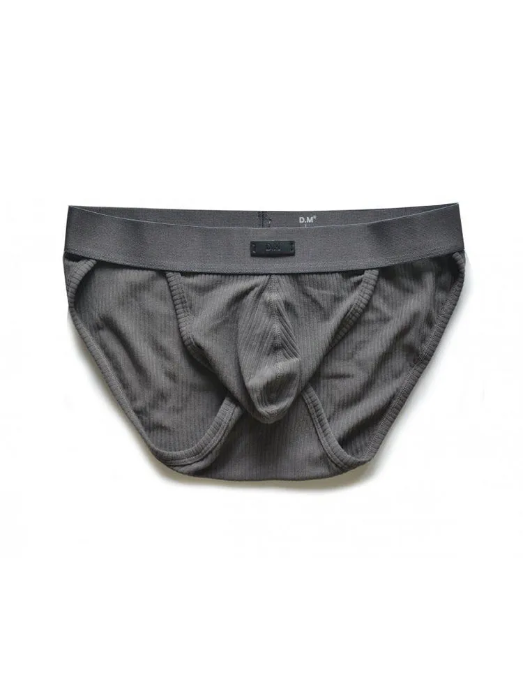 2 Pack Men's Low-rise High-cut Solid Briefs