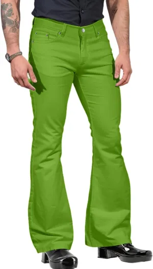 70s Disco Pants for Men Vintage Flare Pants Bell Bottom Jean Slim Fit Casual Trouser Lightweight Business Work Pant