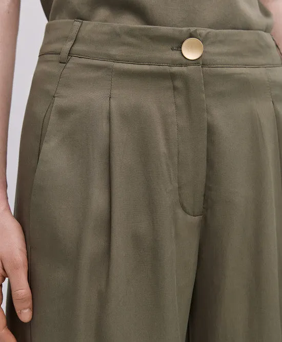 Access Fashion High Waisted Slouchy Green Trousers