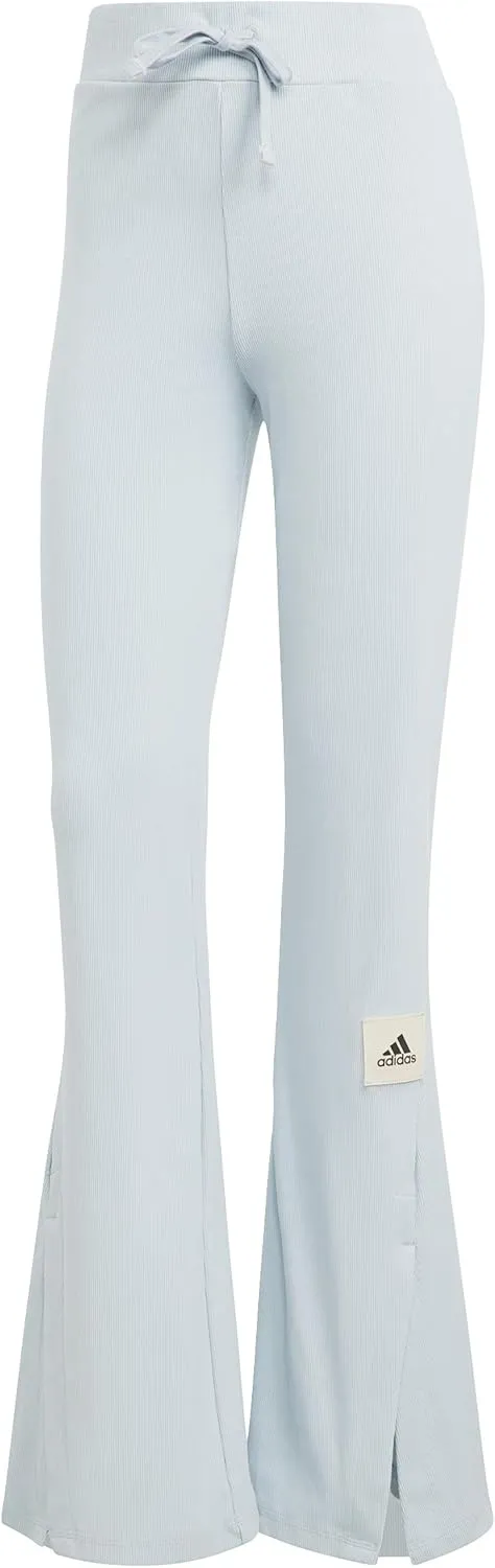 adidas Women's Lounge Ribbed Flared Leg Pants