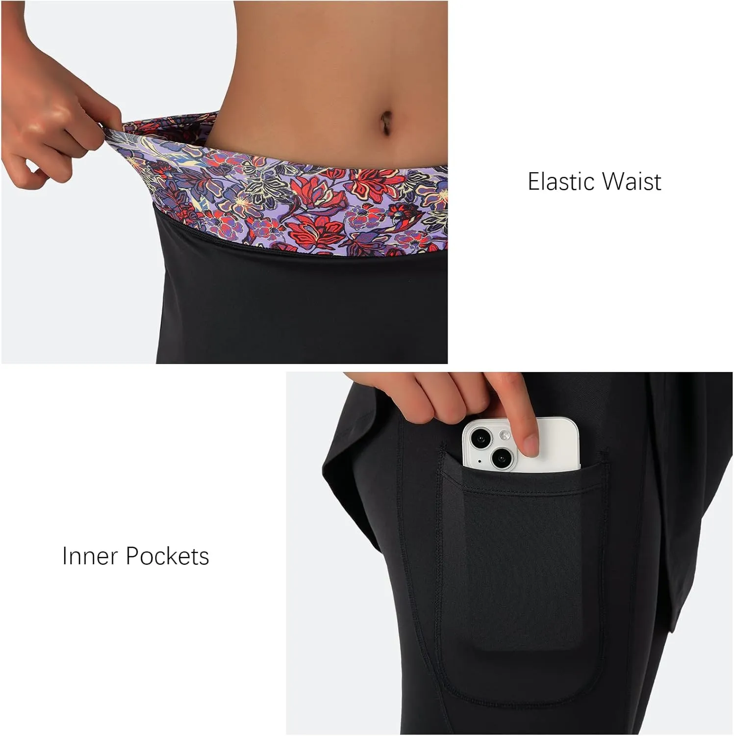 ANIVIVO Skirted Legging for Women, Yoga Legging with Skirts &Women Tennis Leggings Clothes Pockets