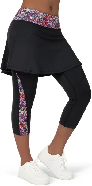 ANIVIVO Skirted Legging for Women, Yoga Legging with Skirts &Women Tennis Leggings Clothes Pockets