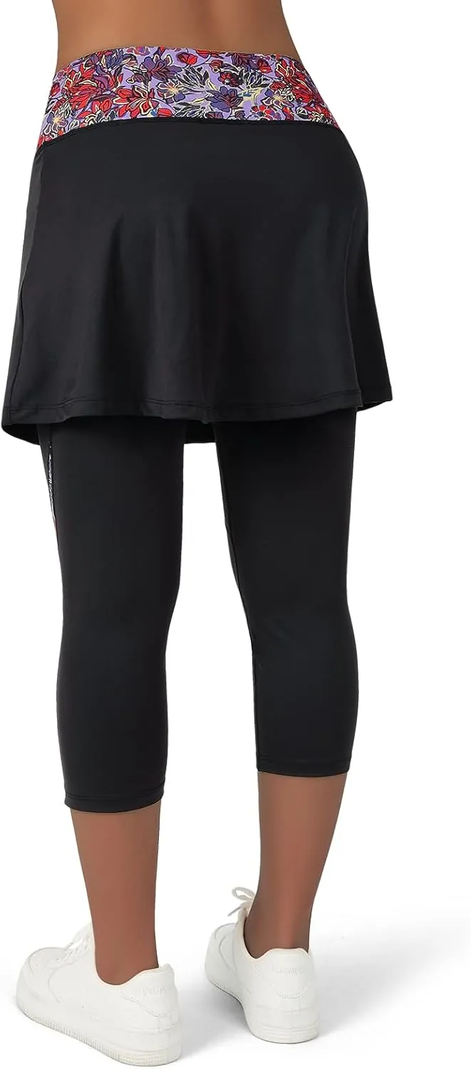 ANIVIVO Skirted Legging for Women, Yoga Legging with Skirts &Women Tennis Leggings Clothes Pockets