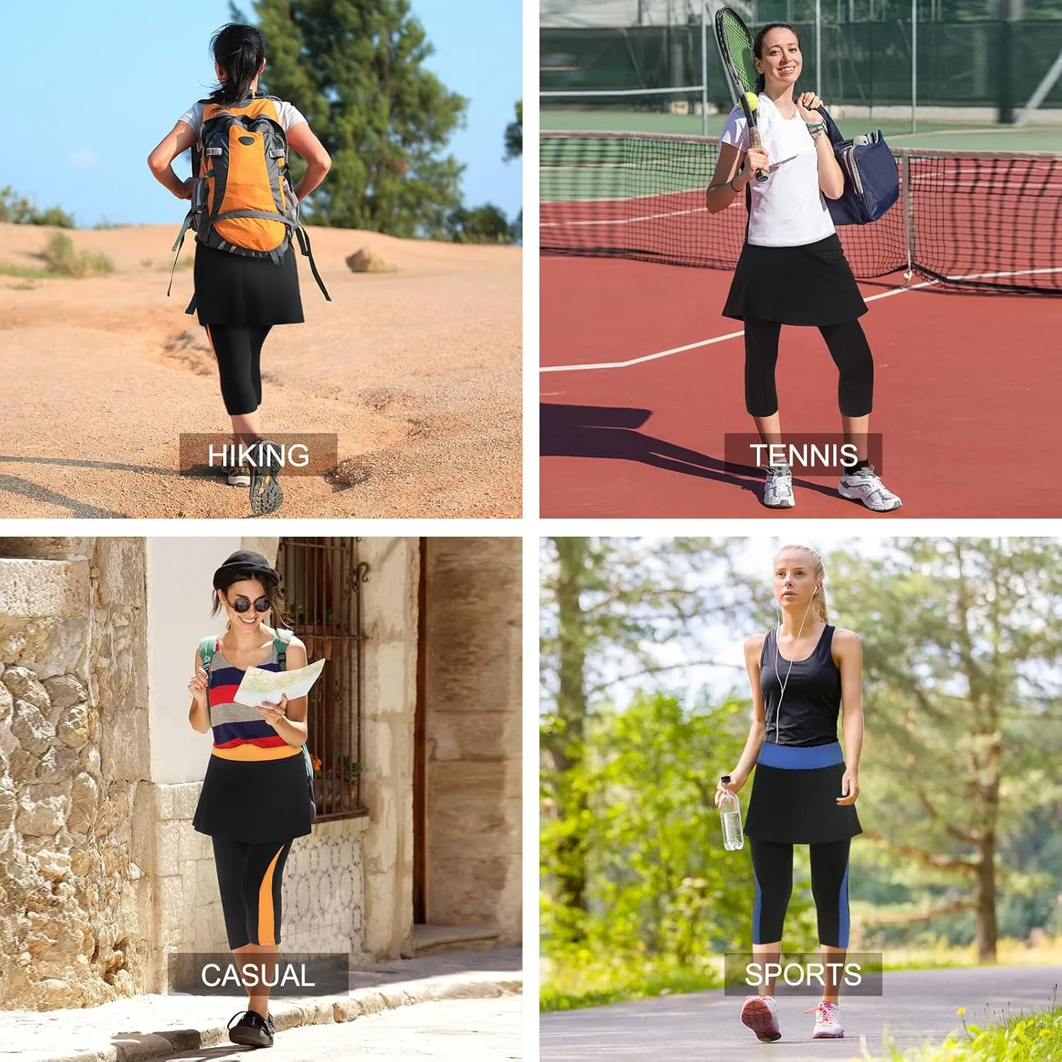 ANIVIVO Skirted Legging for Women, Yoga Legging with Skirts &Women Tennis Leggings Clothes Pockets