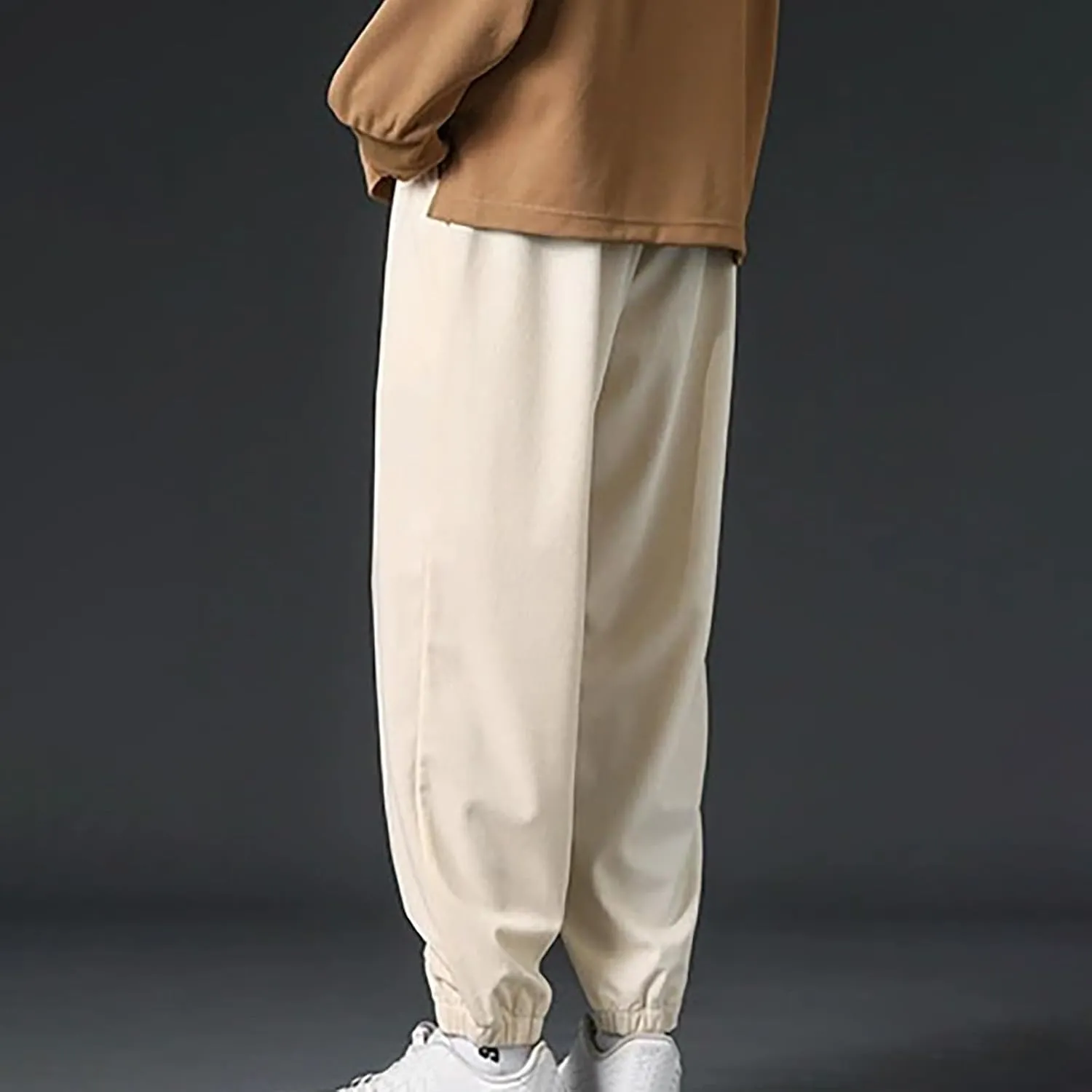 Aymnlox Mens Casual Jogger Pants Lightweight Outdoor Hiking Corduroy Pants Tapered Slim Fit Workout Gym Trousers with Pockets
