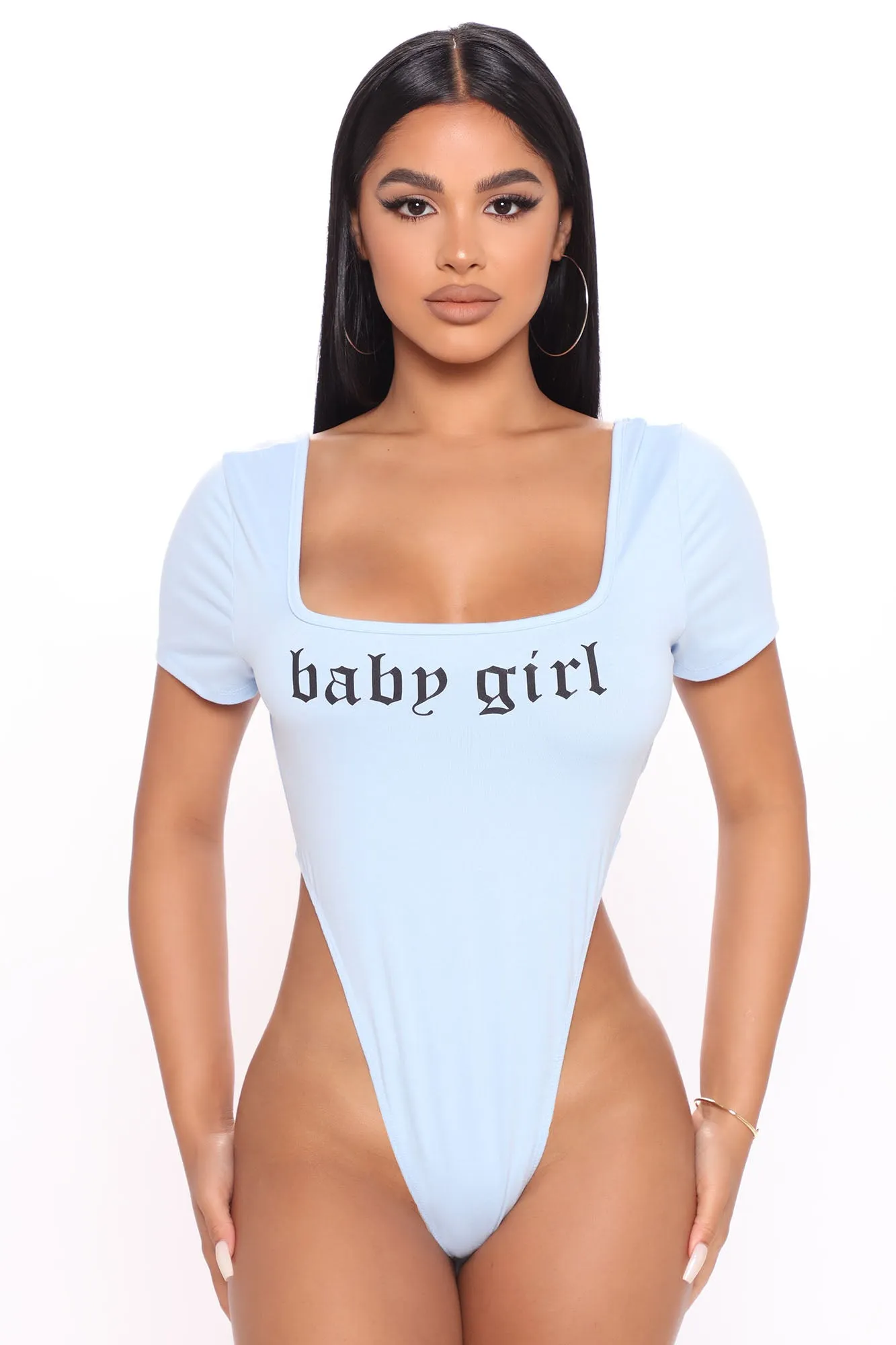 Baby Girl High Cut Bodysuit - Blue
