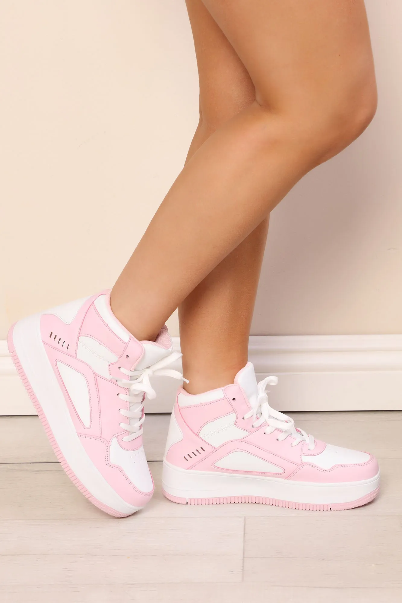 Banking On Me High Cut Sneakers - Pink/combo