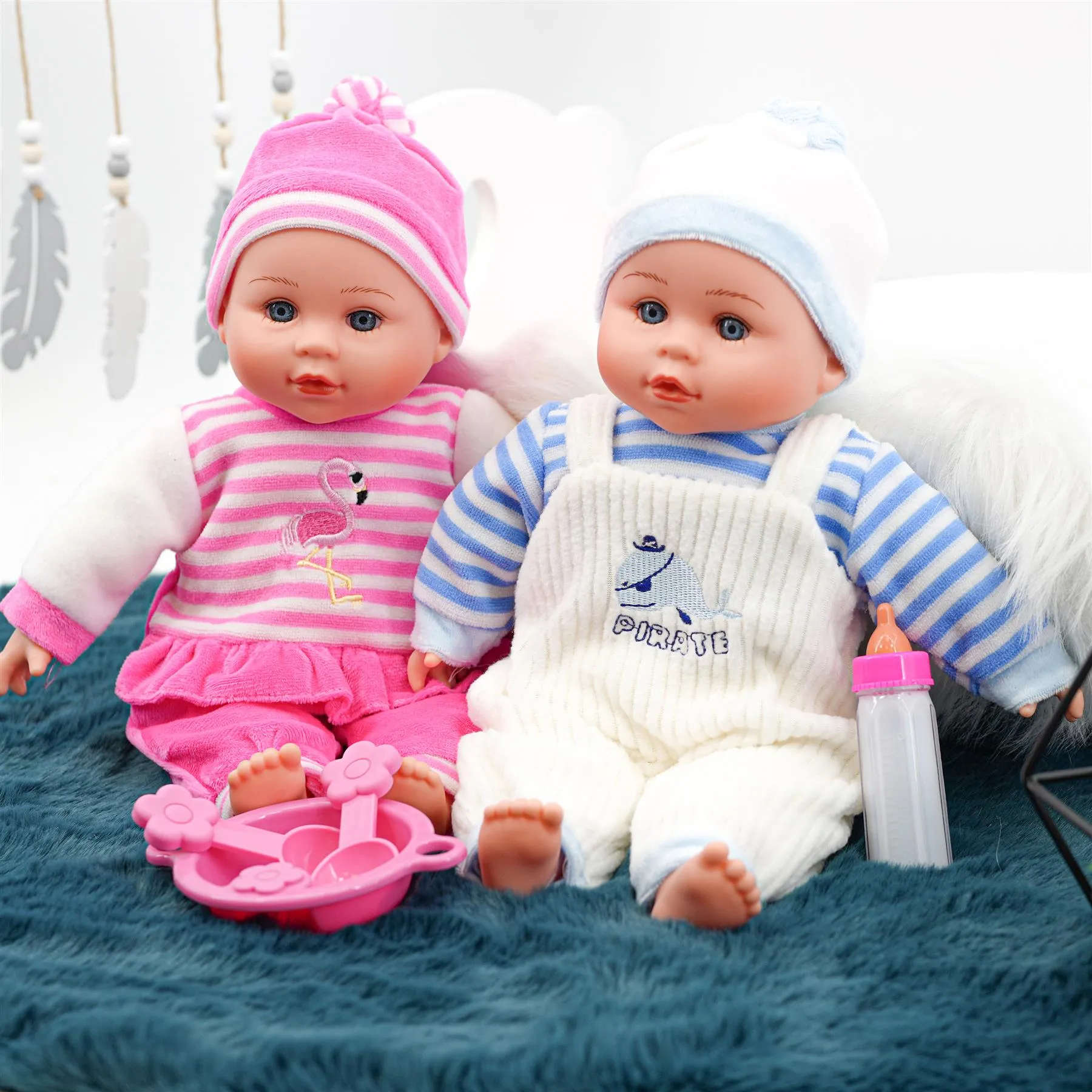 BiBi Twin Baby Dolls & Accessories (33 cm / 13")