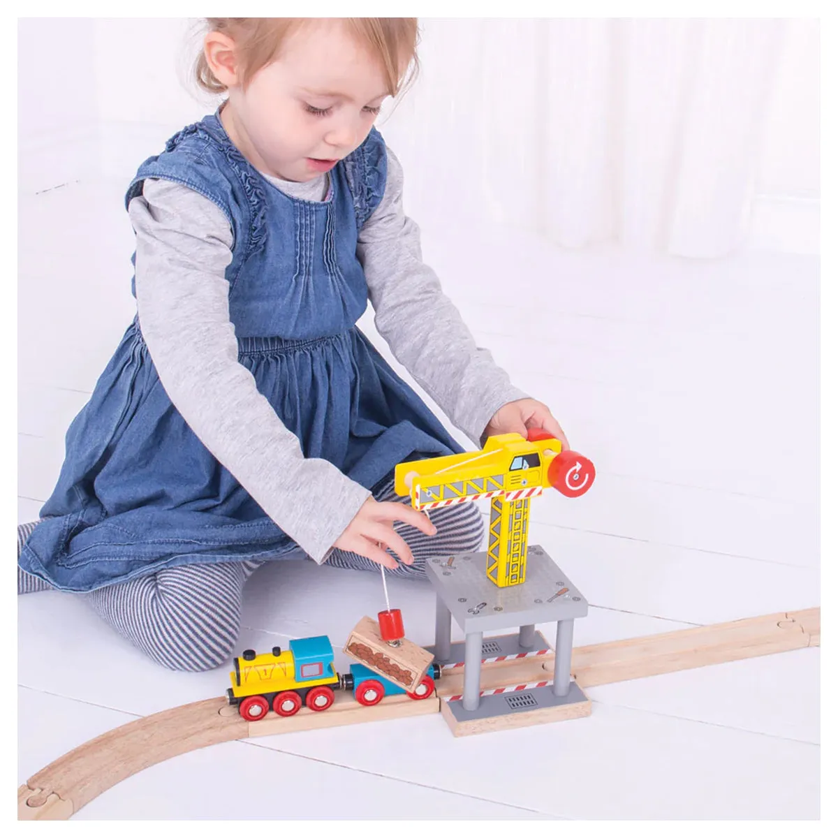 Bigjigs Rail Big Yellow Crane Railway Accessory