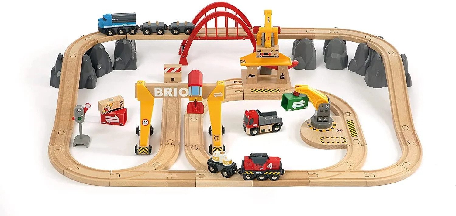 BRIO Set Cargo Railway Deluxe Set 54 pcs Battery Operated Large Set 3yrs 