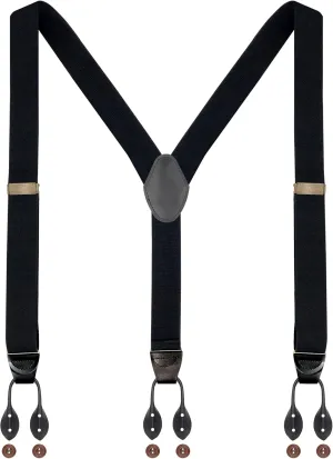 Button Suspenders for Men Dress Pants and Tuxedo Heavy Duty Big and tall Y-back 1.4 inches One Size