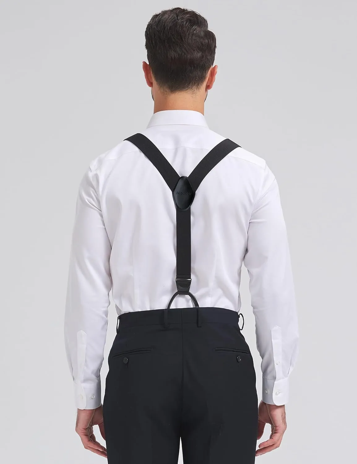 Button Suspenders for Men Dress Pants and Tuxedo Heavy Duty Big and tall Y-back 1.4 inches One Size