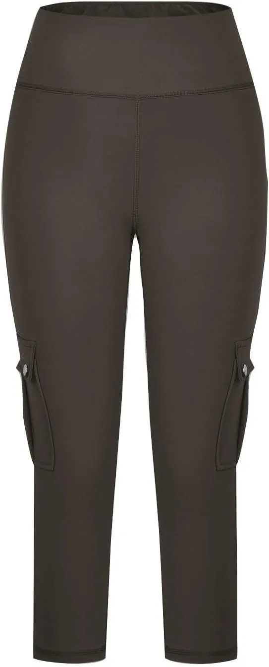 Capri Cargo Pants for Women with Pockets Summer Lightweight Workout High Waisted Yoga Pants for Women