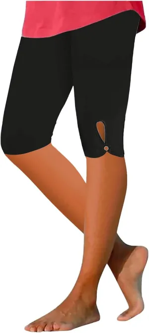 Capri Leggings for Women 2025 Casual Summer Capri Pants Stretch Slimming Workout Yoga Pants Hollow Out Leggings