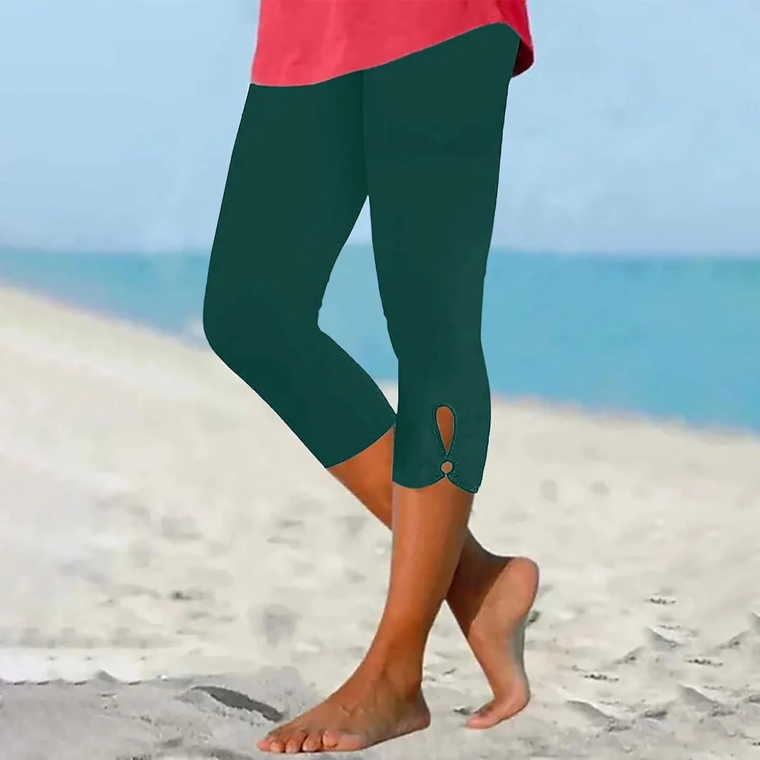 Capri Pants for Women Dressy Casual Summer Capris Knee Length Cropped Legging Trendy Lightweight Ladies Clothing