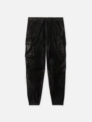 Cargo Leather Pant -- Noir
