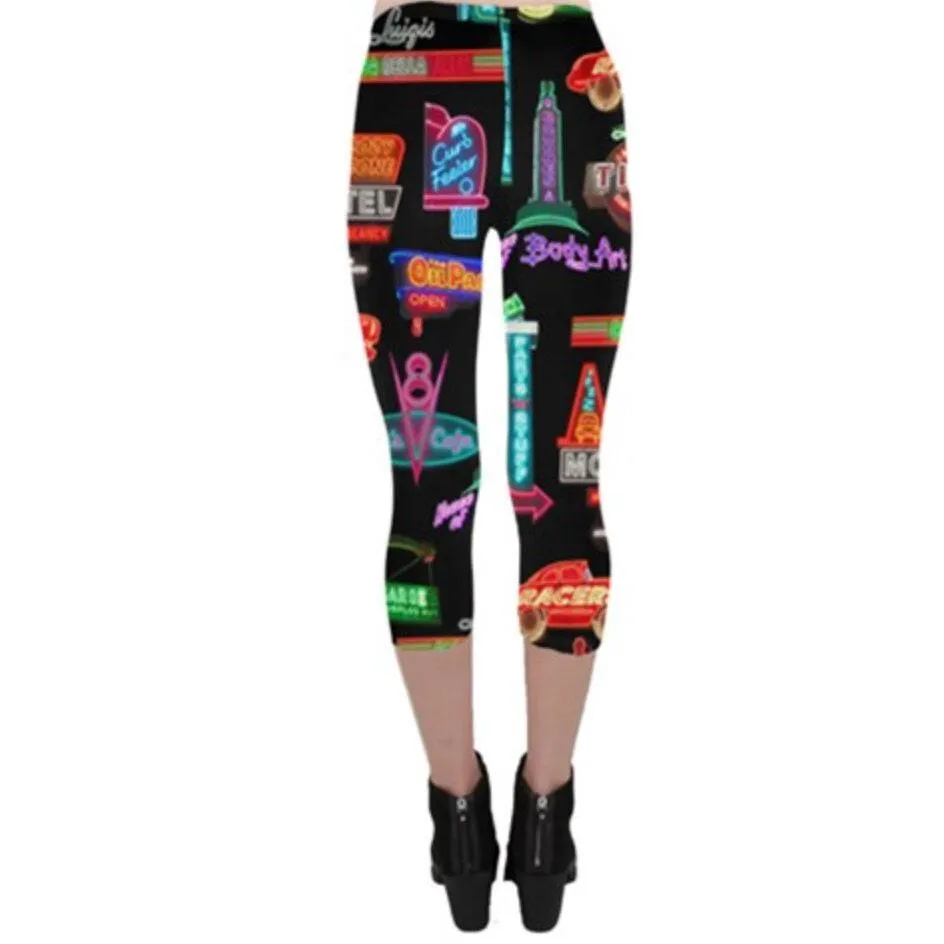 Cars Land Neon Inspired Capri Leggings