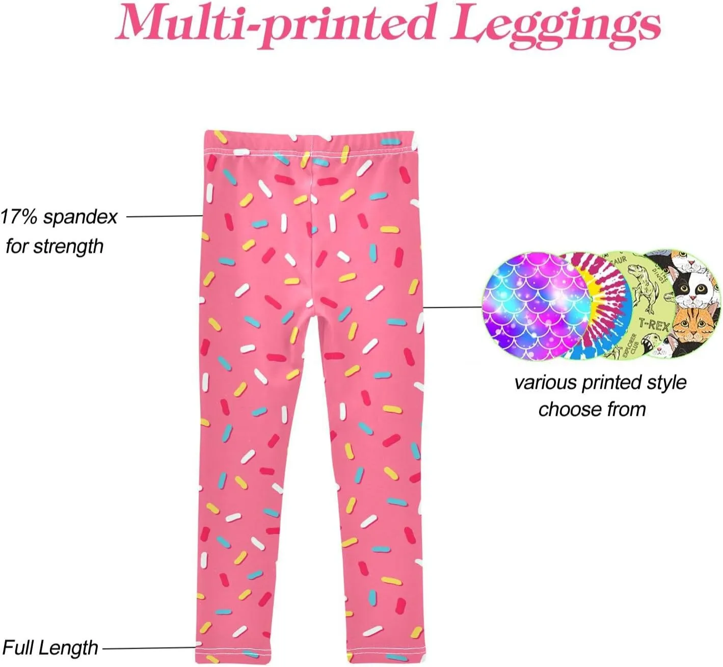 CaTaKu Printed Girls Toddler Leggings Kids Athletic Tights Pants Ankle Length 4-10 Year