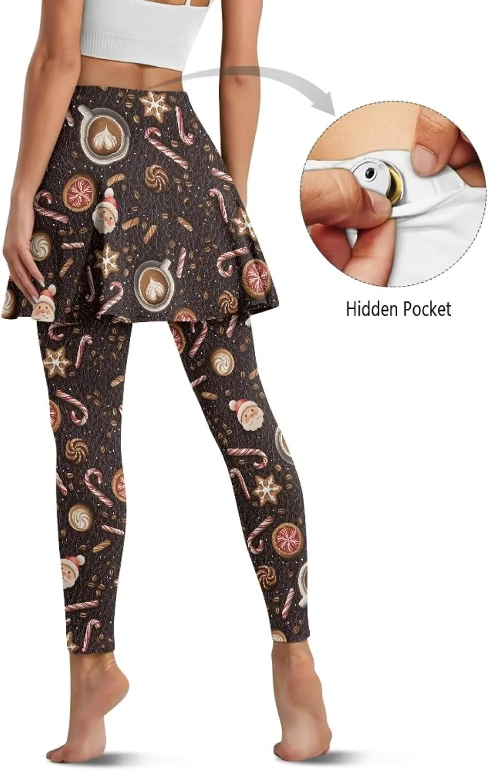 Christmas Skirted Leggings for Women Tennis Skirt with Leggings Plus Size Golf Yoga Skorts Pants Clothes