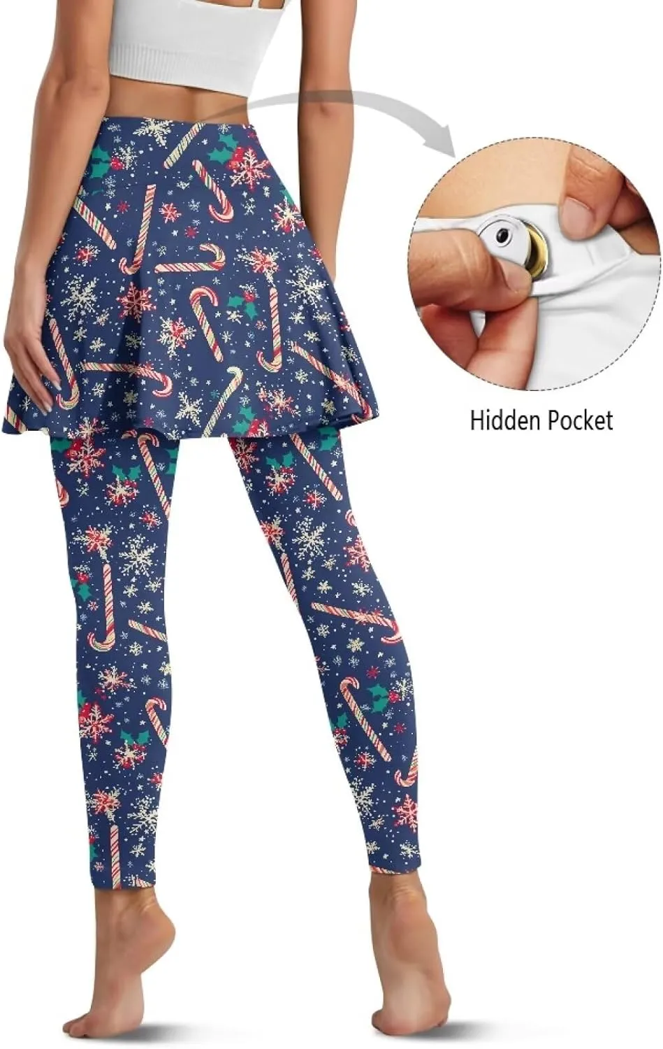 Christmas Skirted Leggings for Women Tennis Skirt with Leggings Plus Size Golf Yoga Skorts Pants Clothes