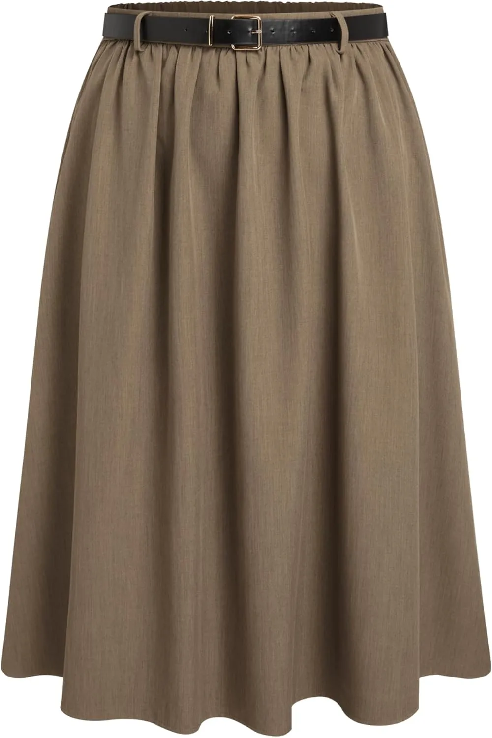 CIDER Mid Waist Skirts for Women Pleated A-Line Long Maxi Skirt Plus Size with Belts 2024 Trendy