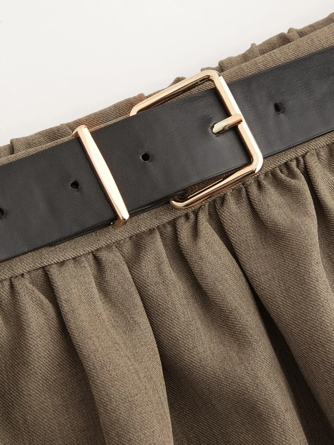 CIDER Mid Waist Skirts for Women Pleated A-Line Long Maxi Skirt Plus Size with Belts 2024 Trendy