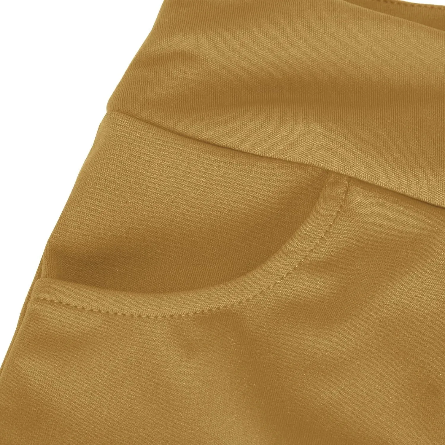 Cropped Trousers for Women Fashion Bell Bottom Pants High Elastic Waist Pants Comfy Pants Travel Pants with Pocket