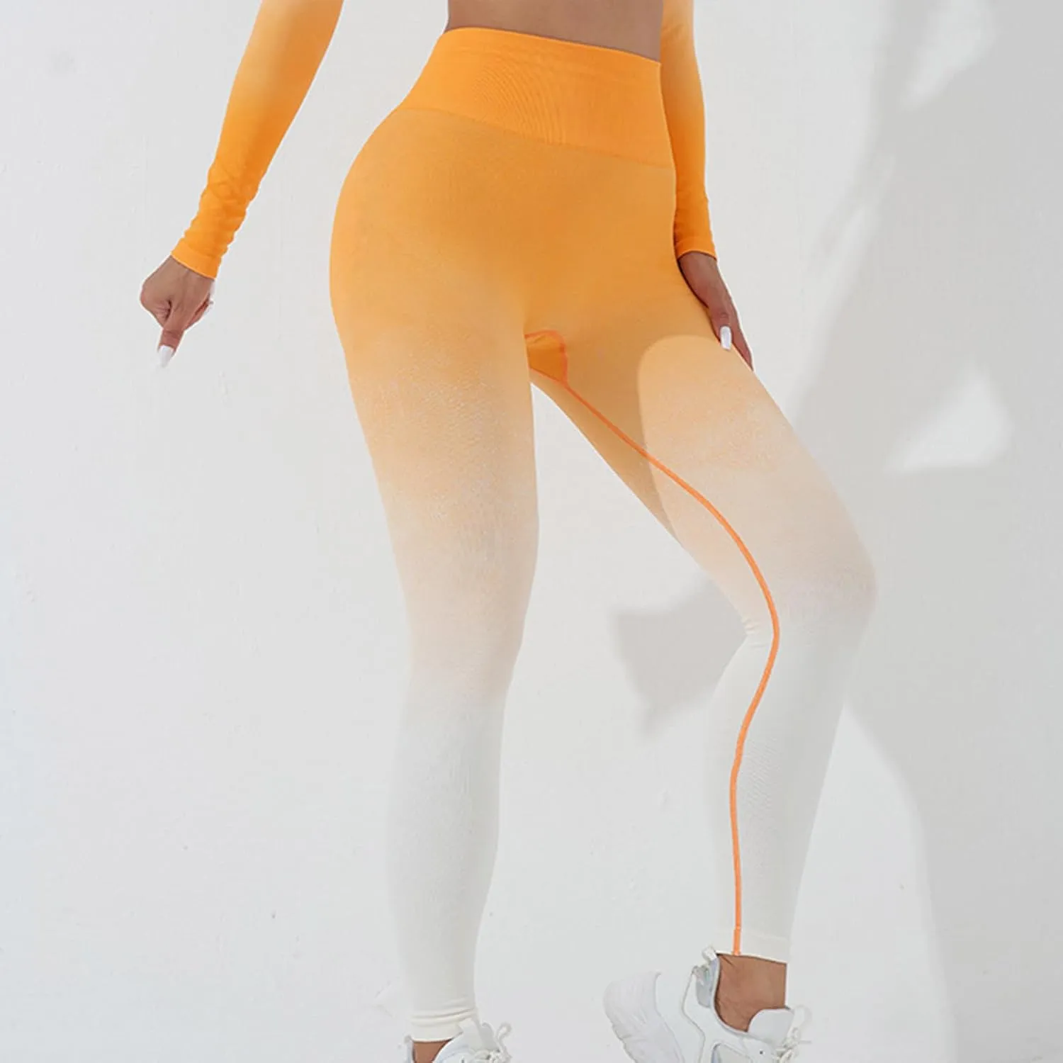 DASAYO Gym Leggings for Women High Waist Hip Lift Shaping Fitness Workout Pant Gradient Ombre Color Yoga Pants