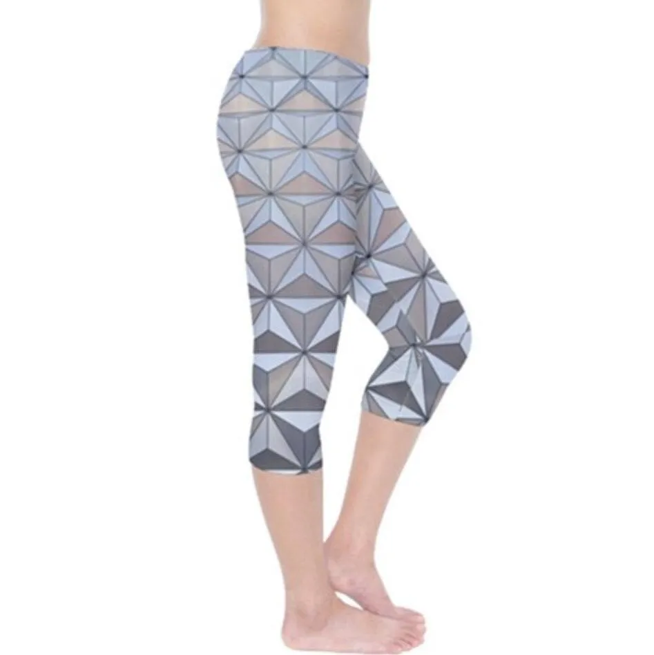 Epcot Spaceship Earth Inspired Capri Leggings