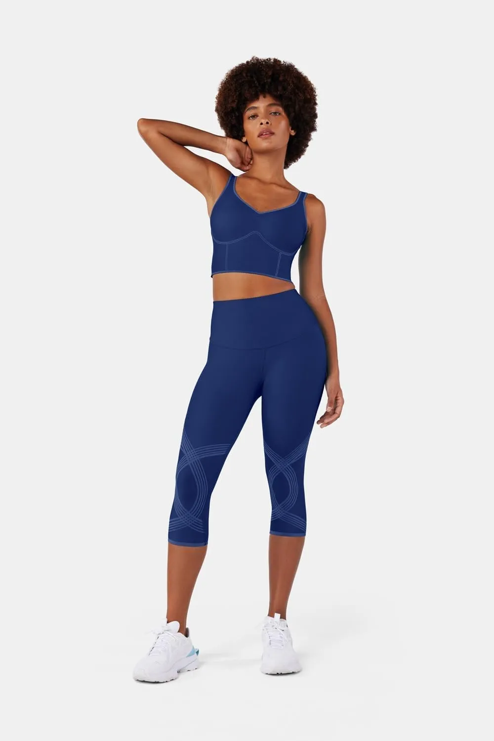 Fanka Body Sculpt Capri Leggings Reversible Wear Compression Leggings for Women Tummy Control Yoga Pants Workout