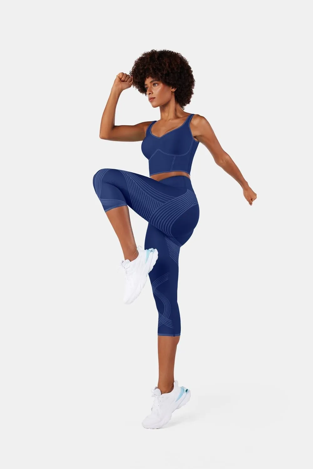 Fanka Body Sculpt Capri Leggings Reversible Wear Compression Leggings for Women Tummy Control Yoga Pants Workout