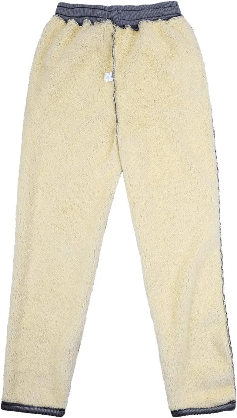 Fleece Lined Corduroy Pants for Women Winter Thermal Sweatpants Plush Sherpa High Waist Trousers Thick Jogger Pants