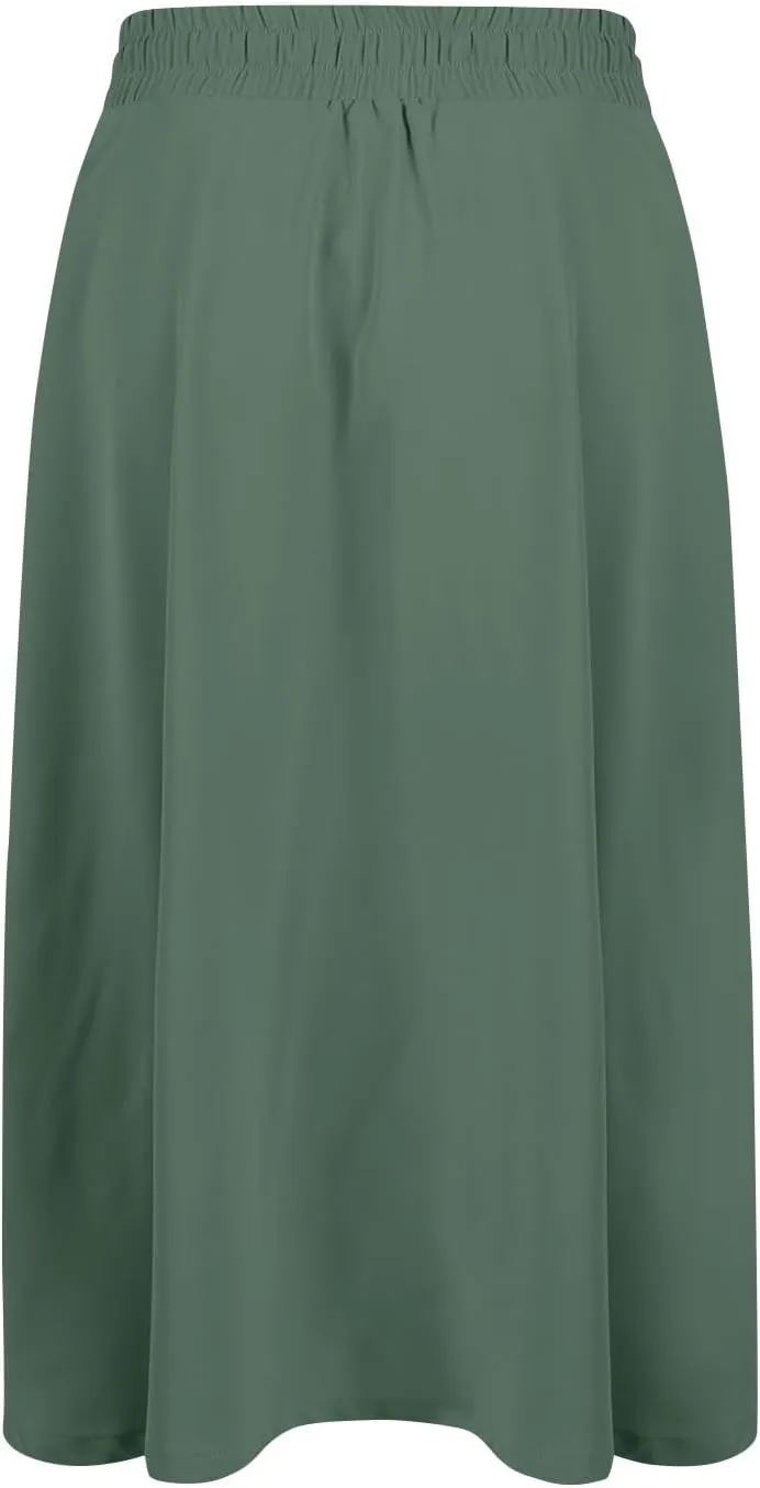 Floral Skirts for Women Trendy Midi Skirt Casual Summer Drawstring Elastic Waist Flowy Skirt Beach A Line Skirt