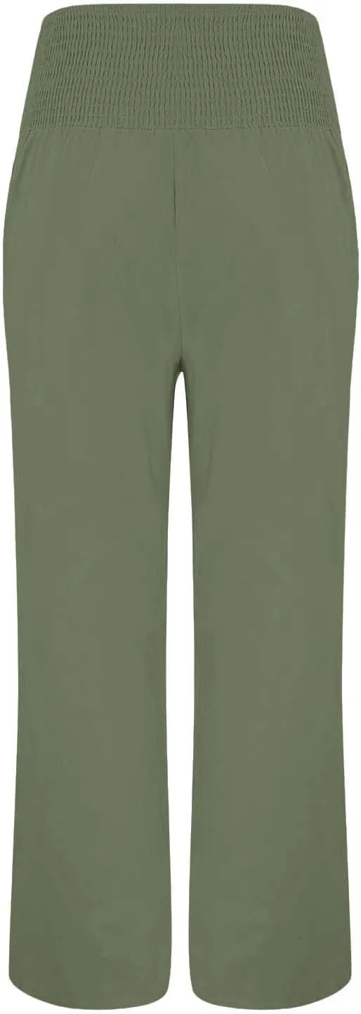 FZVYD Tummy Control Women High Waist Lounge Pants Casual Wide Leg Boho Trouser 2025 Summer Drawstring Sweatpants with Pocket