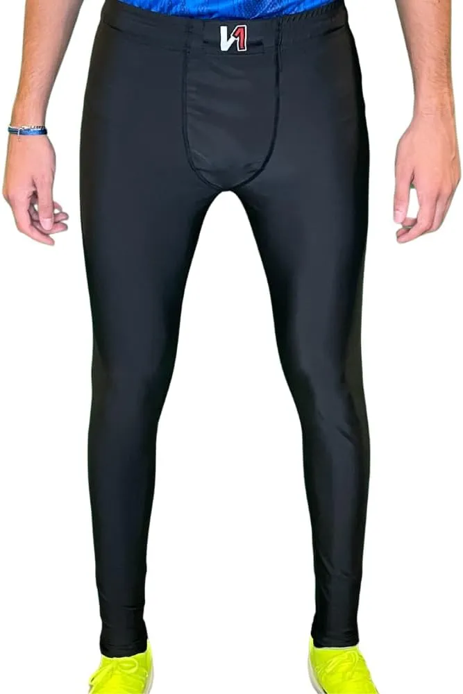Goalkeeper | Goalie Compression Leggings | Black | All Seasons | Elastic with Drawstring | High Waist