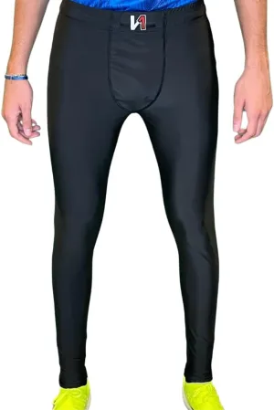 Goalkeeper | Goalie Compression Leggings | Black | All Seasons | Elastic with Drawstring | High Waist