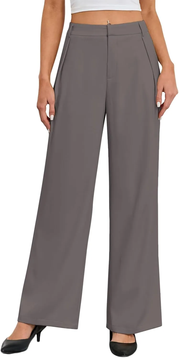 Gracyoga Women's Wide Leg Dress Pants High Waisted Casual Work Trousers 2025 Business Outfits with Pockets