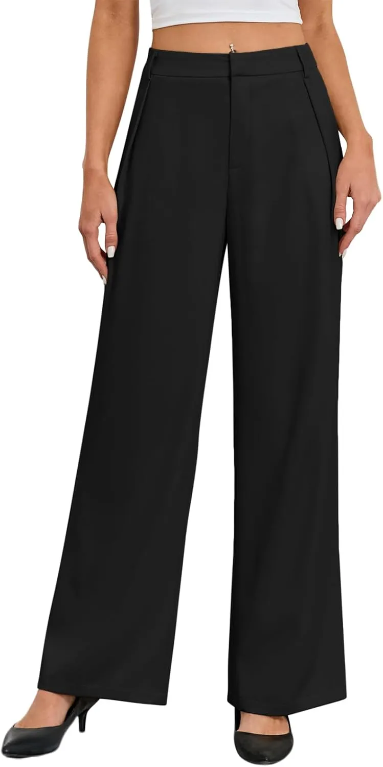 Gracyoga Women's Wide Leg Dress Pants High Waisted Casual Work Trousers 2025 Business Outfits with Pockets