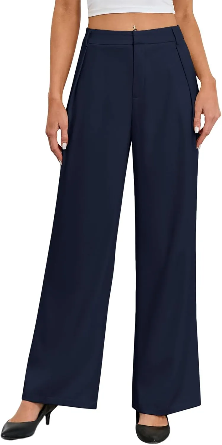 Gracyoga Women's Wide Leg Dress Pants High Waisted Casual Work Trousers 2025 Business Outfits with Pockets