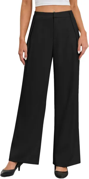 Gracyoga Women's Wide Leg Dress Pants High Waisted Casual Work Trousers 2025 Business Outfits with Pockets