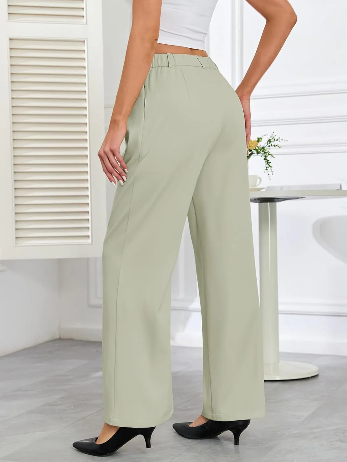 Gracyoga Women's Wide Leg Dress Pants High Waisted Casual Work Trousers 2025 Business Outfits with Pockets