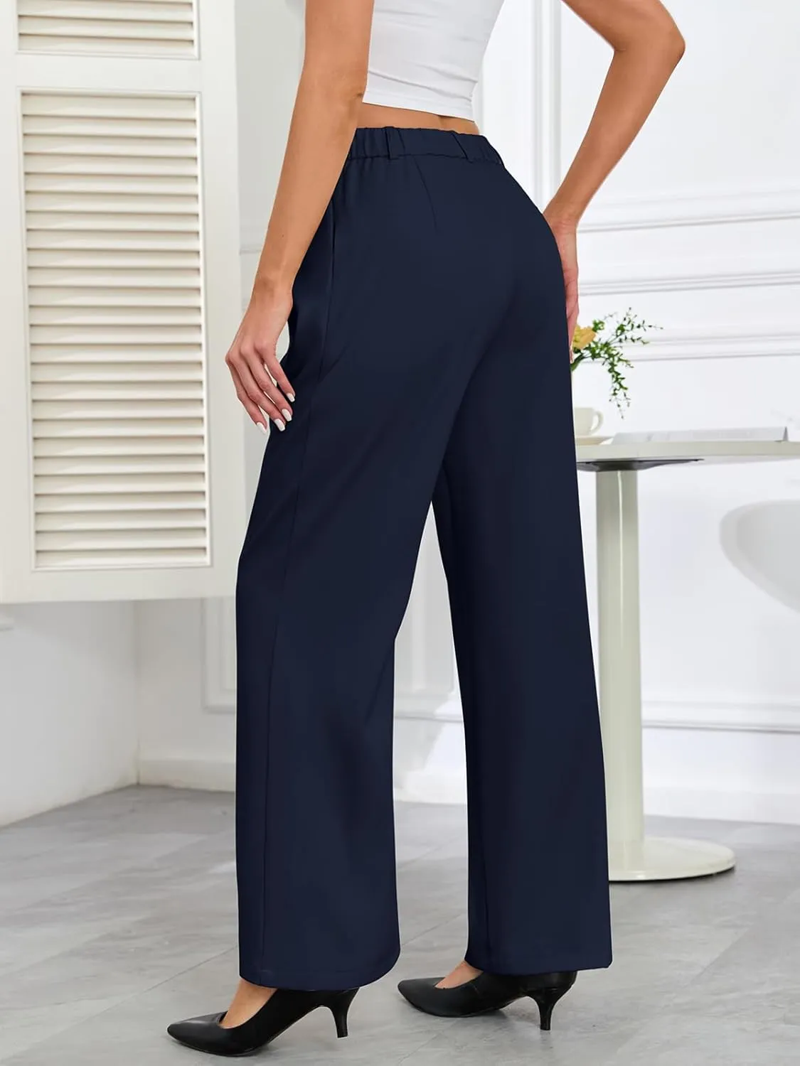 Gracyoga Women's Wide Leg Dress Pants High Waisted Casual Work Trousers 2025 Business Outfits with Pockets