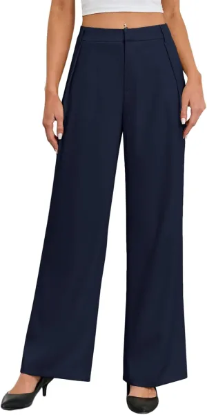 Gracyoga Women's Wide Leg Dress Pants High Waisted Casual Work Trousers 2025 Business Outfits with Pockets