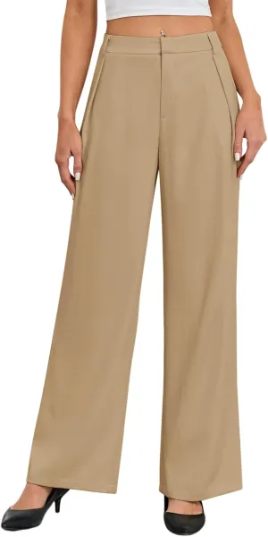 Gracyoga Women's Wide Leg Dress Pants High Waisted Casual Work Trousers 2025 Business Outfits with Pockets