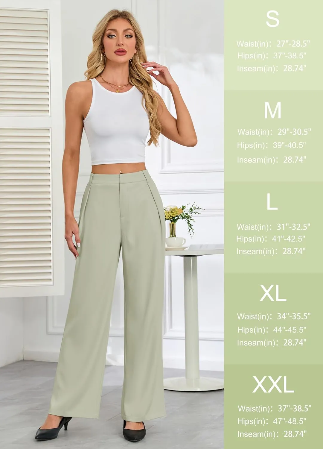 Gracyoga Women's Wide Leg Dress Pants High Waisted Casual Work Trousers 2025 Business Outfits with Pockets