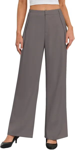 Gracyoga Women's Wide Leg Dress Pants High Waisted Casual Work Trousers 2025 Business Outfits with Pockets