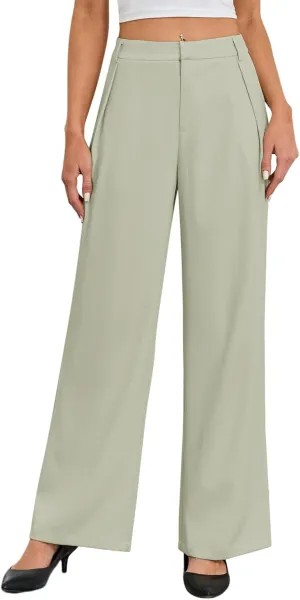 Gracyoga Women's Wide Leg Dress Pants High Waisted Casual Work Trousers 2025 Business Outfits with Pockets