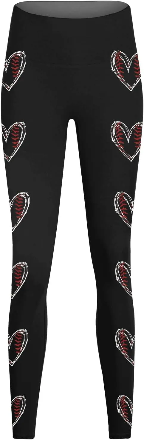 Gym Leggings for Women Wide Waisted Valentine Love Yoga Pants Leggings for Women Tummy Contral Women's Athletic